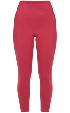 Petite Cherry Red Snatched Sculpt Wrap Over Leggings