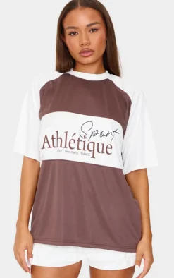 Petite Chocolate Contrast Logo Sports Jersey
