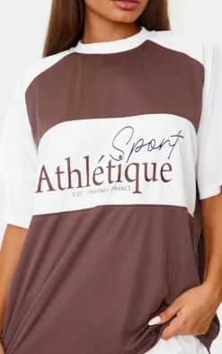 Petite Chocolate Contrast Logo Sports Jersey