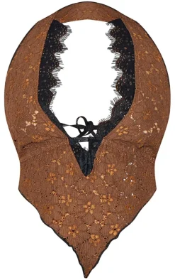 Petite Chocolate Lace Halterneck Top