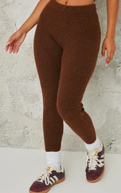 Petite Chocolate Rib Knit Leggings