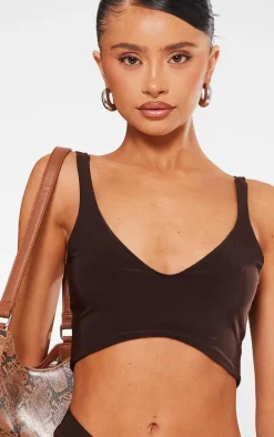 Petite Chocolate Slinky Cut Out Waistband Maxi Skirt