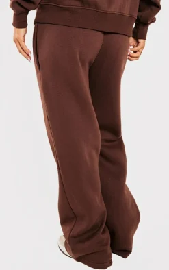 Petite Coffee Seam Detail Straight Leg Sweatpants