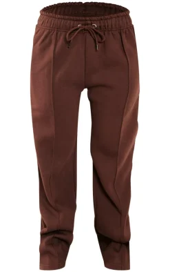 Petite Coffee Seam Detail Straight Leg Sweatpants