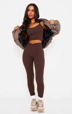 Petite Coffee Snatched Sculpt Wrap Over Leggings