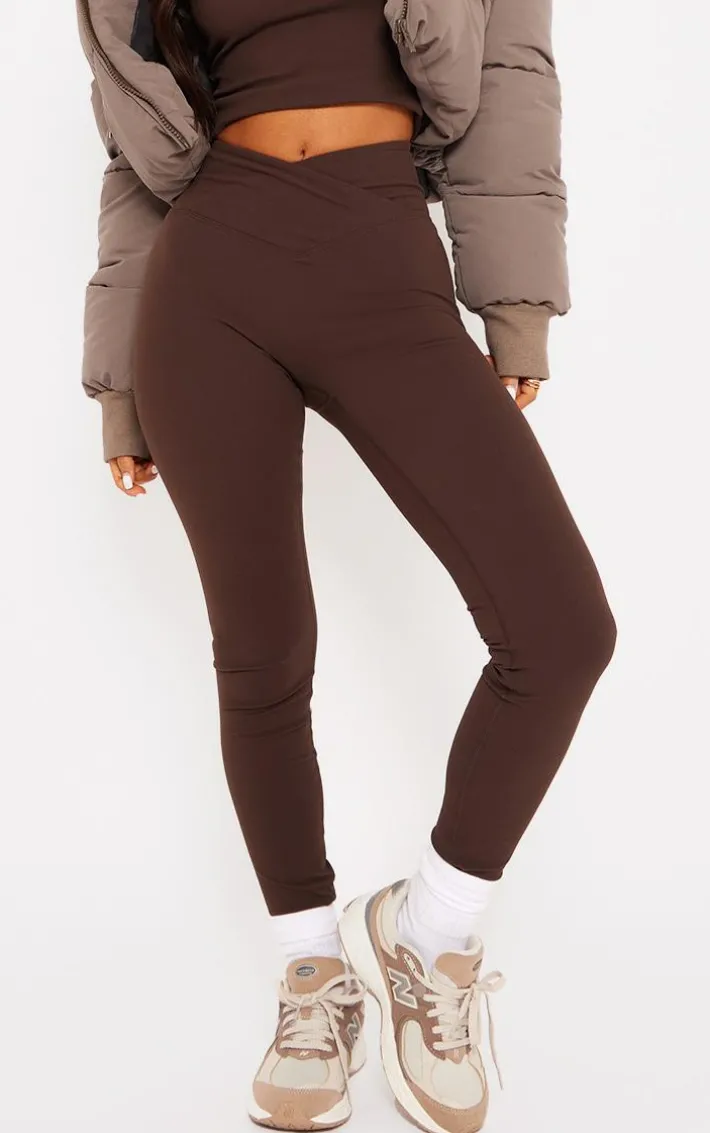 Petite Coffee Snatched Sculpt Wrap Over Leggings