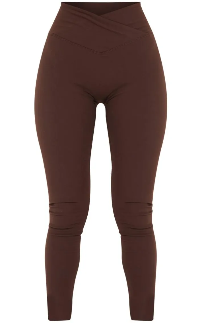 Petite Coffee Snatched Sculpt Wrap Over Leggings