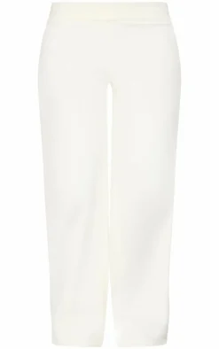 Petite Cream Contrast Detail Straight Leg Sweatpants