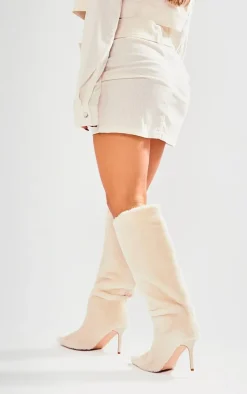 Petite Cream Corduroy Pocket Mini Skirt