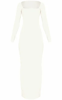Petite Cream Cotton Square Neck Maxi Dress