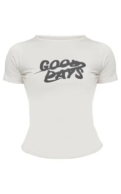 Petite Cream Good Day Graphic Tee