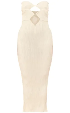 Petite Cream Knit Cut Out Maxi Dress