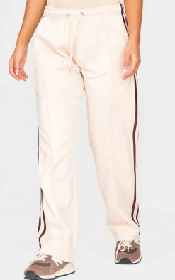 Petite Cream Stripe Detail Track Pants