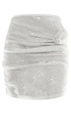 Petite Gold Flower Detail Sequin Bralet