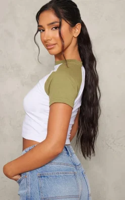 Petite Green Graphic Fitted T-shirt