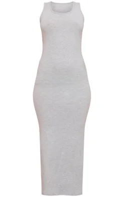 Petite Grey Basic Maxi Dress