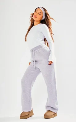 Petite Grey Contrast Stitch Sweatpants