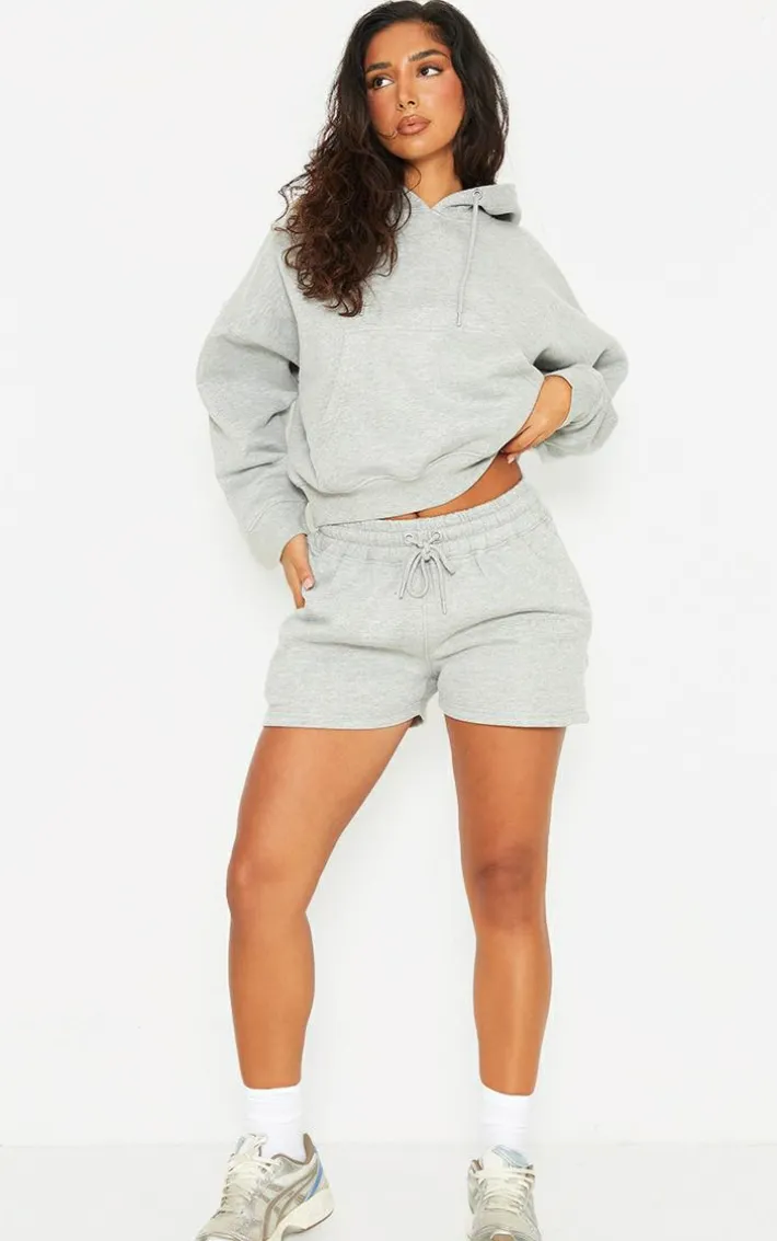 Petite Grey Embossed Detail Shorts