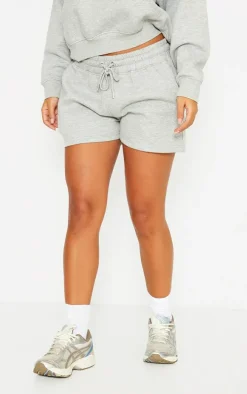 Petite Grey Embossed Detail Shorts