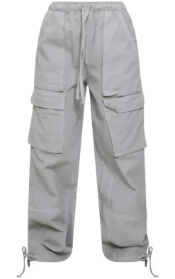 Petite Light Grey Contrast Stitch Cargos
