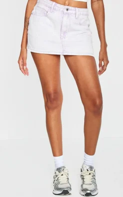 Petite Lilac Micro Mini Denim Skirt