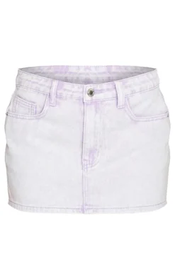Petite Lilac Micro Mini Denim Skirt
