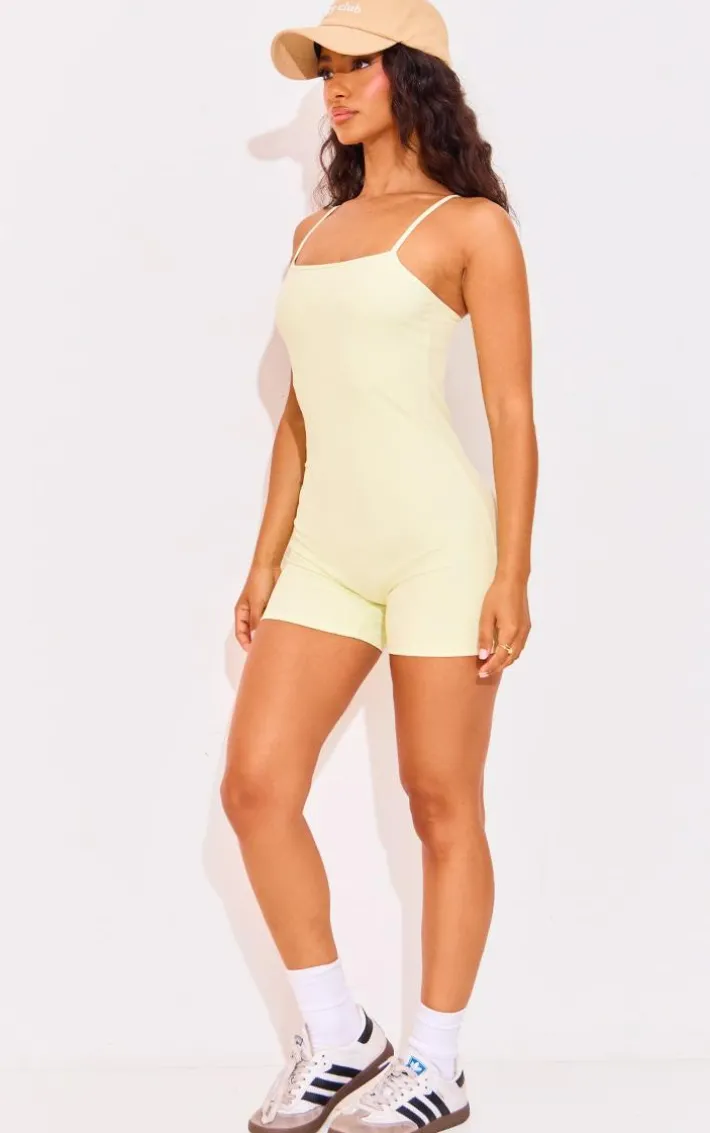 Petite Lime Snatched Sculpt Strappy Romper