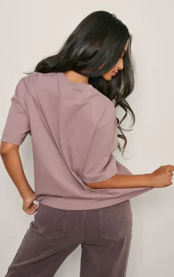 Petite Mauve Premium Cotton Oversized T-shirt