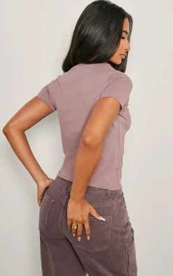 Petite Mauve Premium Cotton Cap Sleeve T-shirt