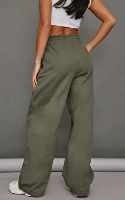 Petite Moss Khaki Elasticated Waist Straight Leg Sweatpants