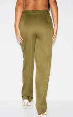 Petite Olive Tailored Straight Leg Pants