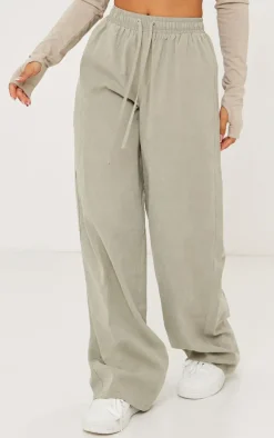 Petite Pale Green Peach Skin Cargo Pants