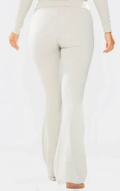 Petite Pale Khaki Snatched Sculpt Foldover Pants