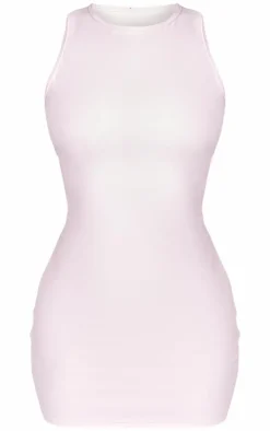 Petite Pink Snatched Sculpt Racer Bodycon Dress