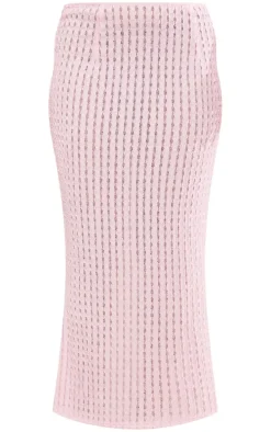 Petite Pink Textured Jersey Midaxi Skirt
