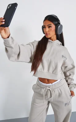 Petite Premium Stone Printed Boxy Hoodie