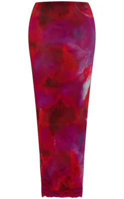 Petite Purple Crushed Mesh Maxi Skirt