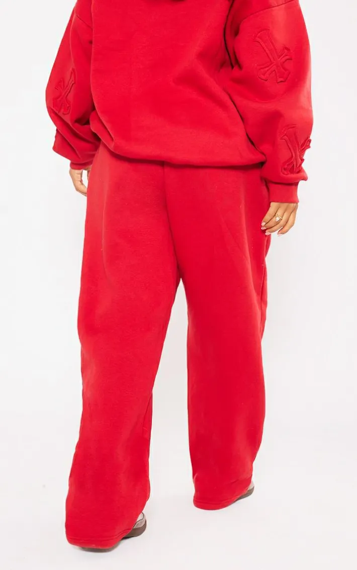 Petite Red Cross Applique Embroidered Sweatpants