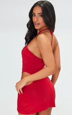 Petite Red Cut Out Mini Dress