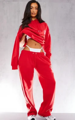 Petite Red Graphic Straight Leg Sweatpants