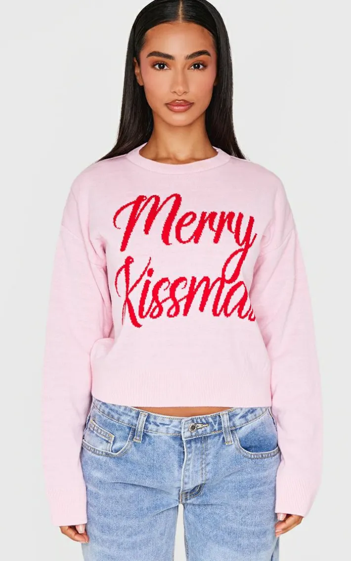 Petite Red Merry Kissmas Christmas Sweater