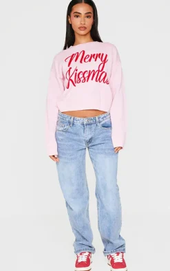 Petite Red Merry Kissmas Christmas Sweater