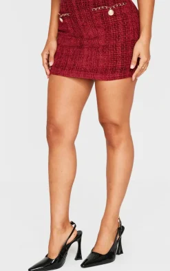 Petite Red Twill Mini Skirt