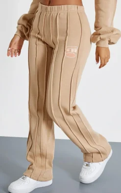 Petite Sand Graphic Detail Oversized Sweatpants