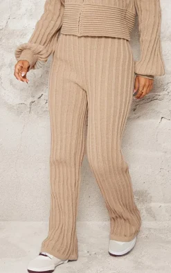 Petite Stone Athletic Sport Embroidered Knit Flared Pants