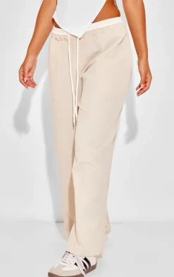 Petite Stone Boxer Detail Drawstring Waist Pant