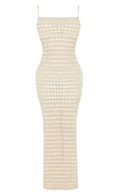 Petite Stone Crochet Maxi Dress