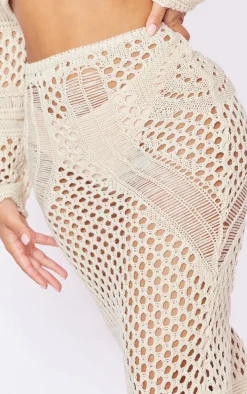 Petite Stone Crochet Midi Skirt