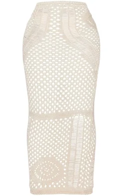 Petite Stone Crochet Midi Skirt