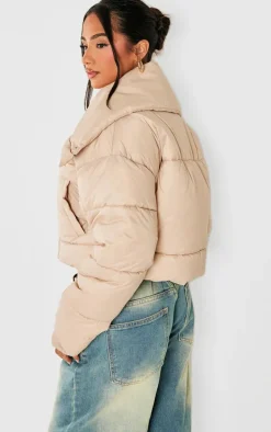 Petite Stone Cropped Puffer Coat